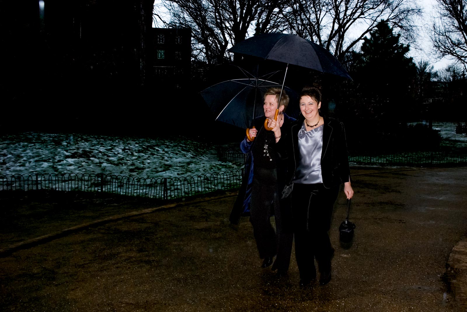 Laura and Paula arrive at Brighton Dome for their civil partnership.