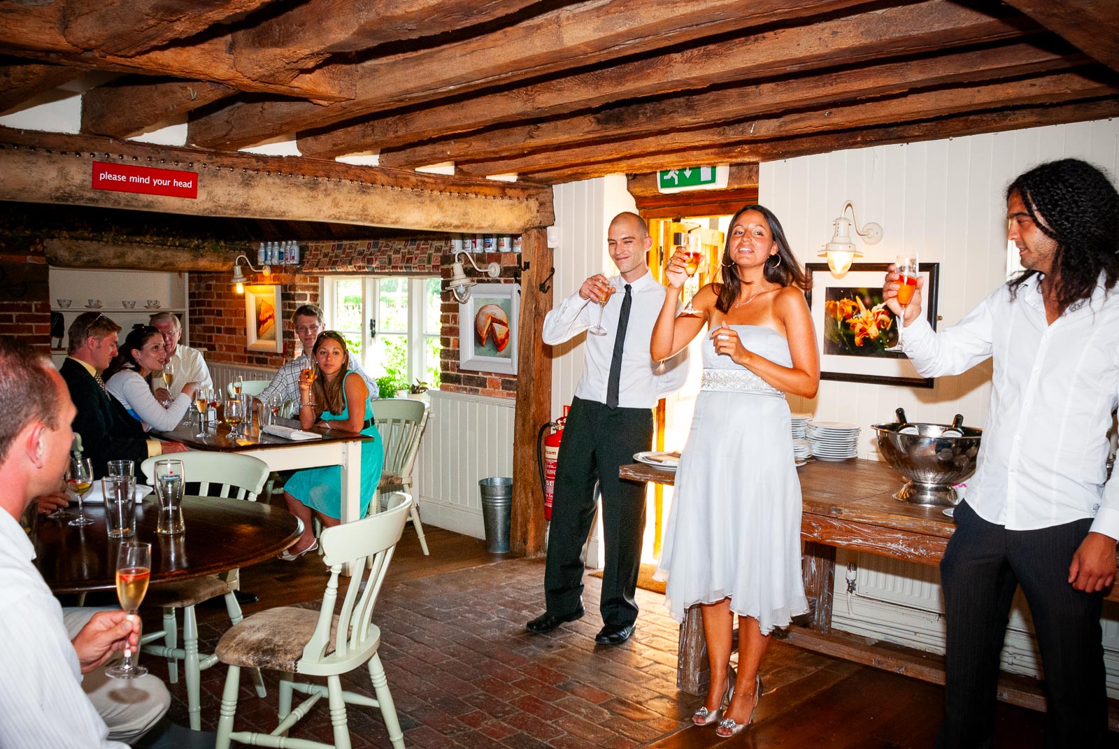 Amalie's mum toasts the attendees after her baptism.