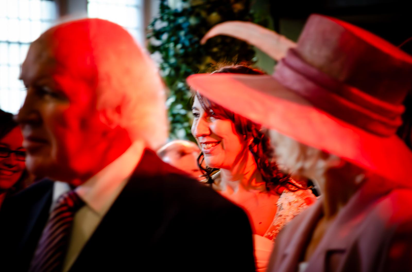 Lou walks between wedding guests on her way to marry Jon at St Michaels Church in Brighton.