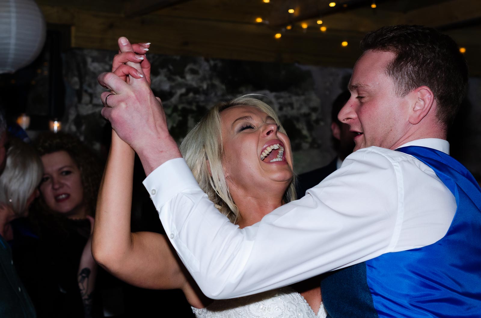 Lewis and Eilidh enjoy their first dance. 