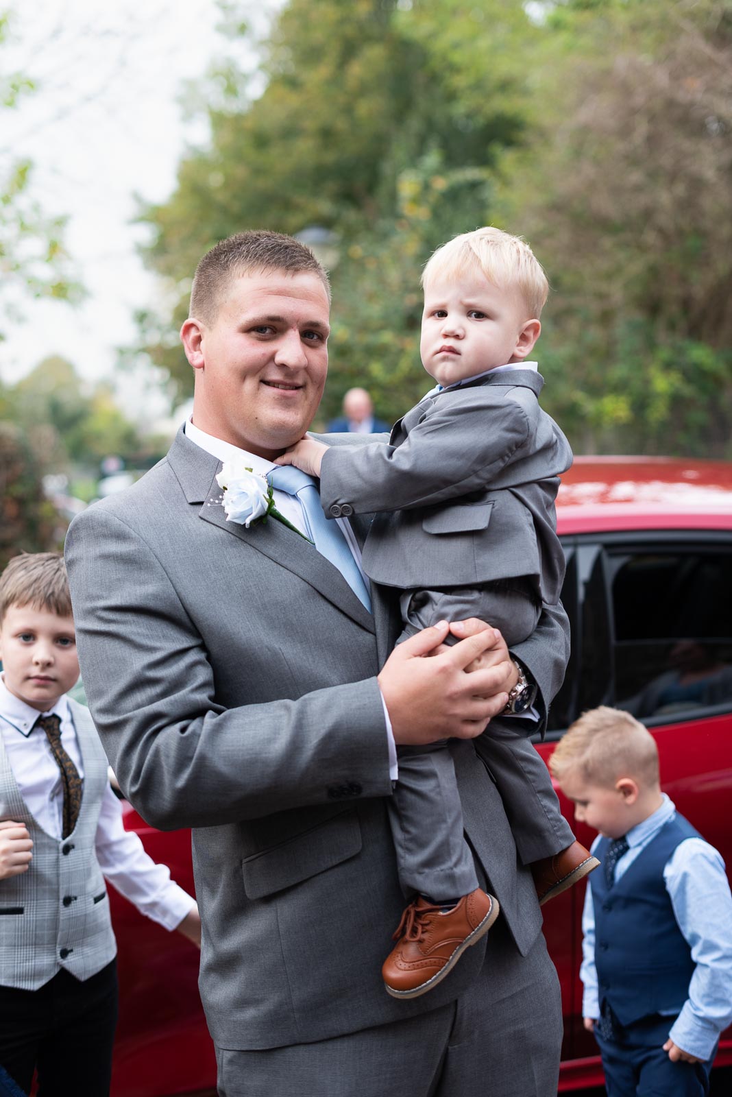 Jacob arrives at Lewes Register Office with his two year old son before his Wedding to Eliana.