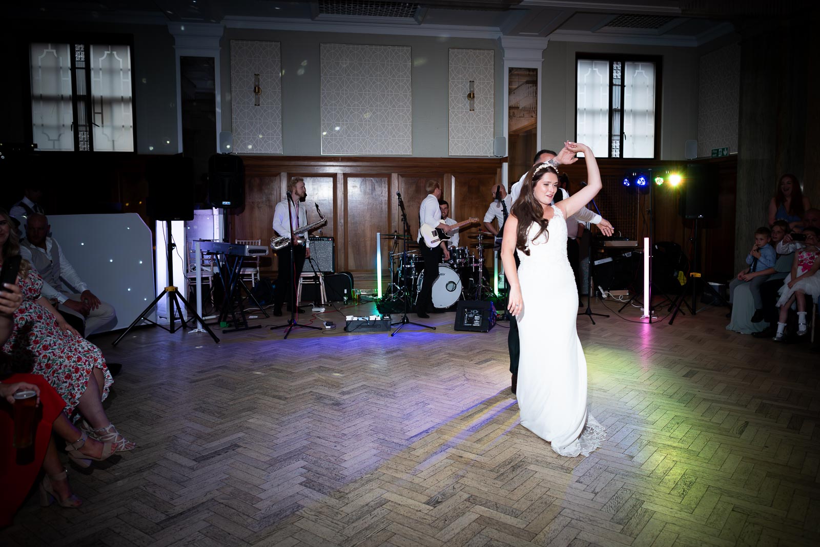 Natalie and Dean enjoy their first dance after becoming husband and wife  in Pelham House Hotel, Lewes.