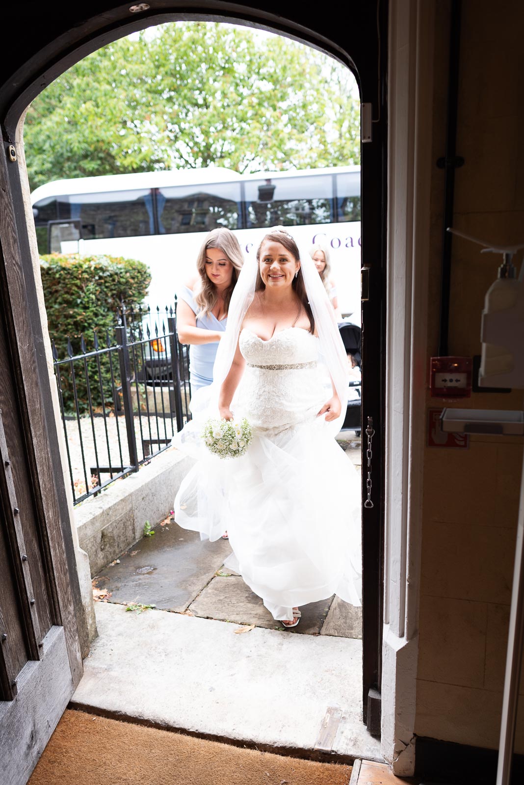 Soraya arrives at the front door of Lewes Register Office before her wedding to Billy. 