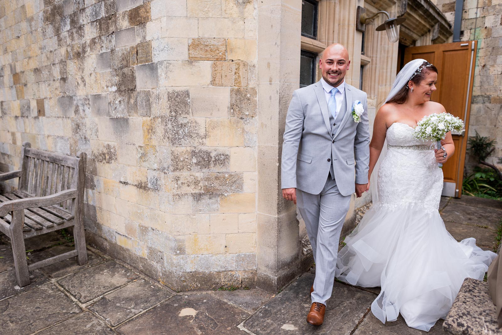 Billy and Soraya leave through the back enterence of Lewes Register Office after getting married.