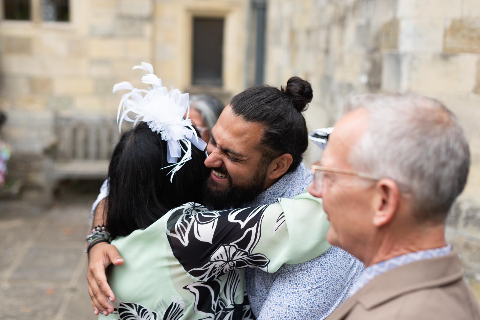 Ashifa greets her guests with a hug in Southover Grange in Lewes