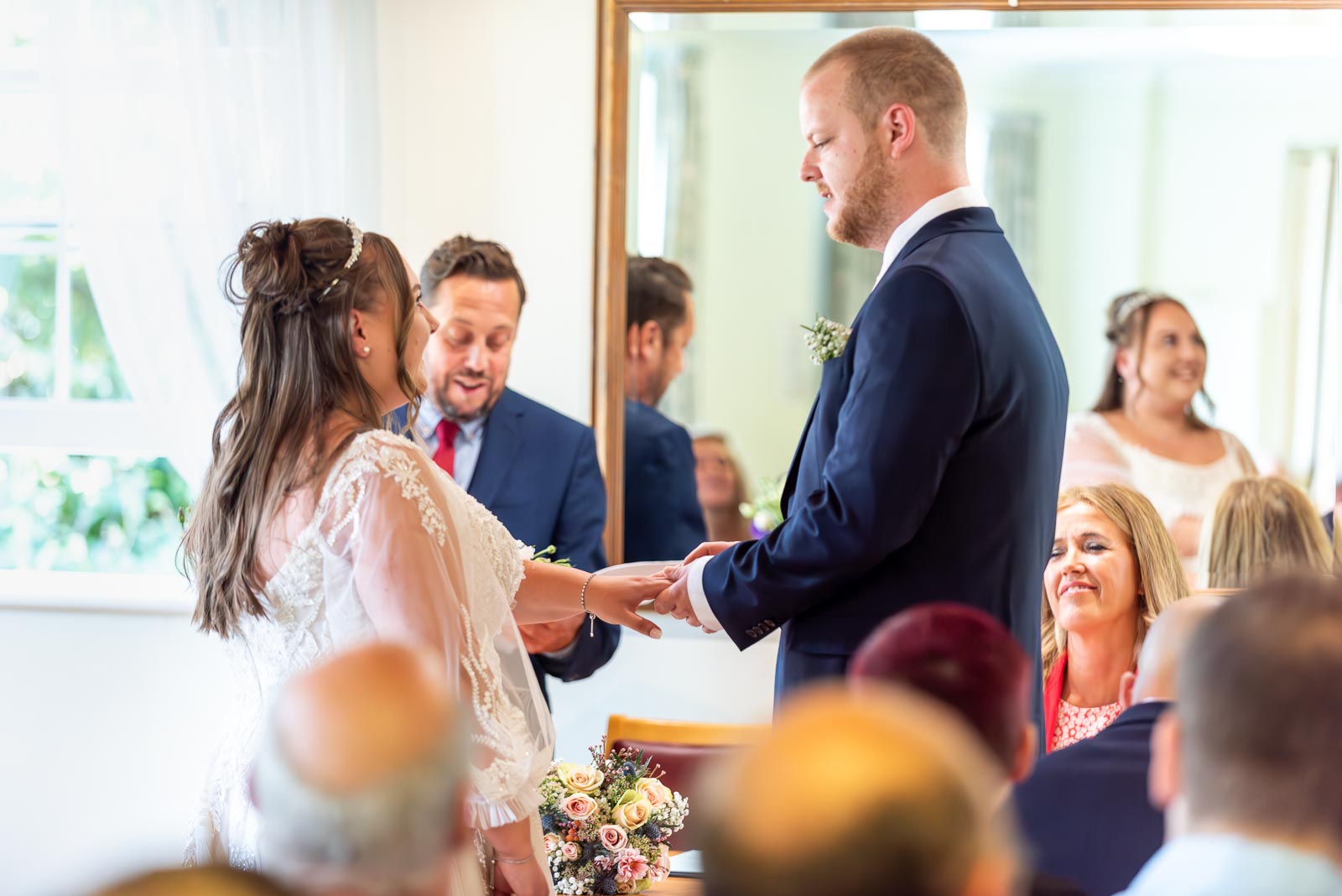 Catherine shares marriage vows with Steve at Haywards Heath Town Hall 