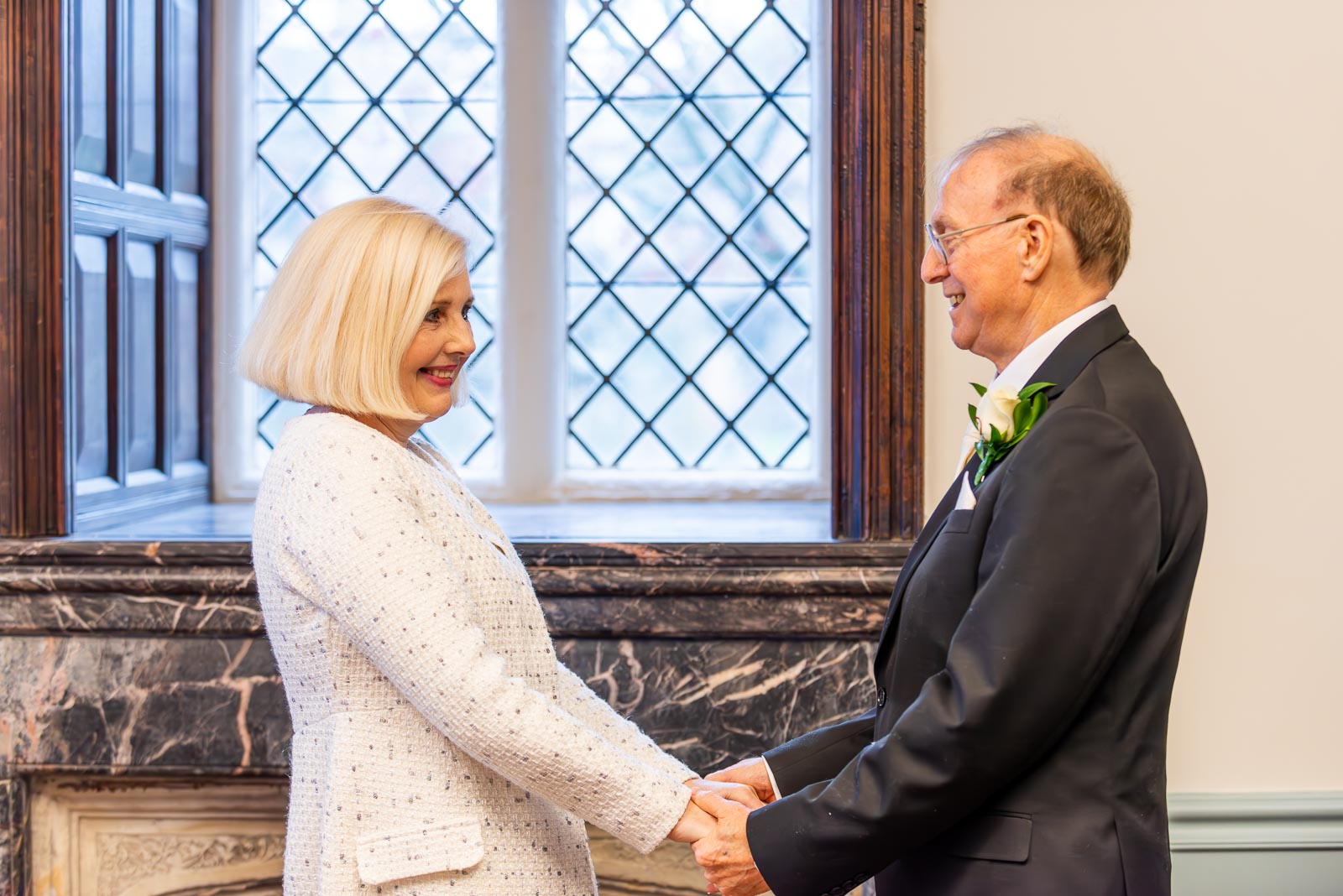 Peter and Dawn photographed mid wedding ceremony at the Evelyn Room in Lewes Registry Office.