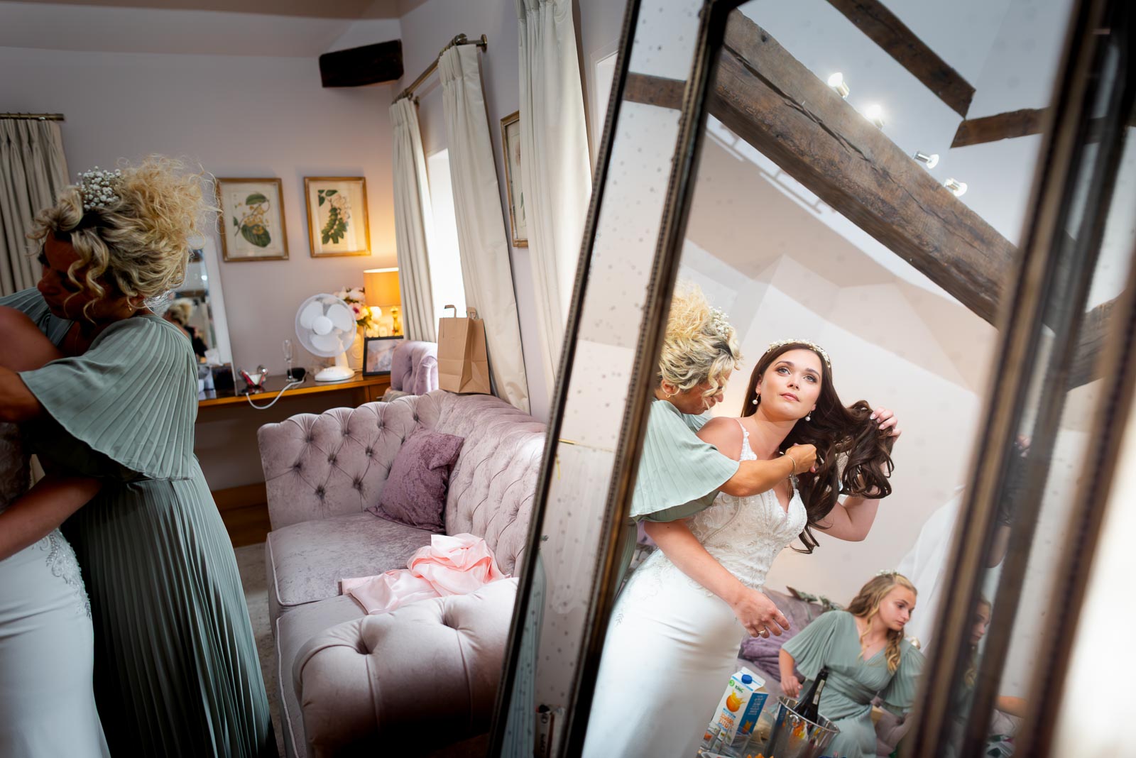 Natalie before her wedding to Dean at Pelham House Hotel in Lewes