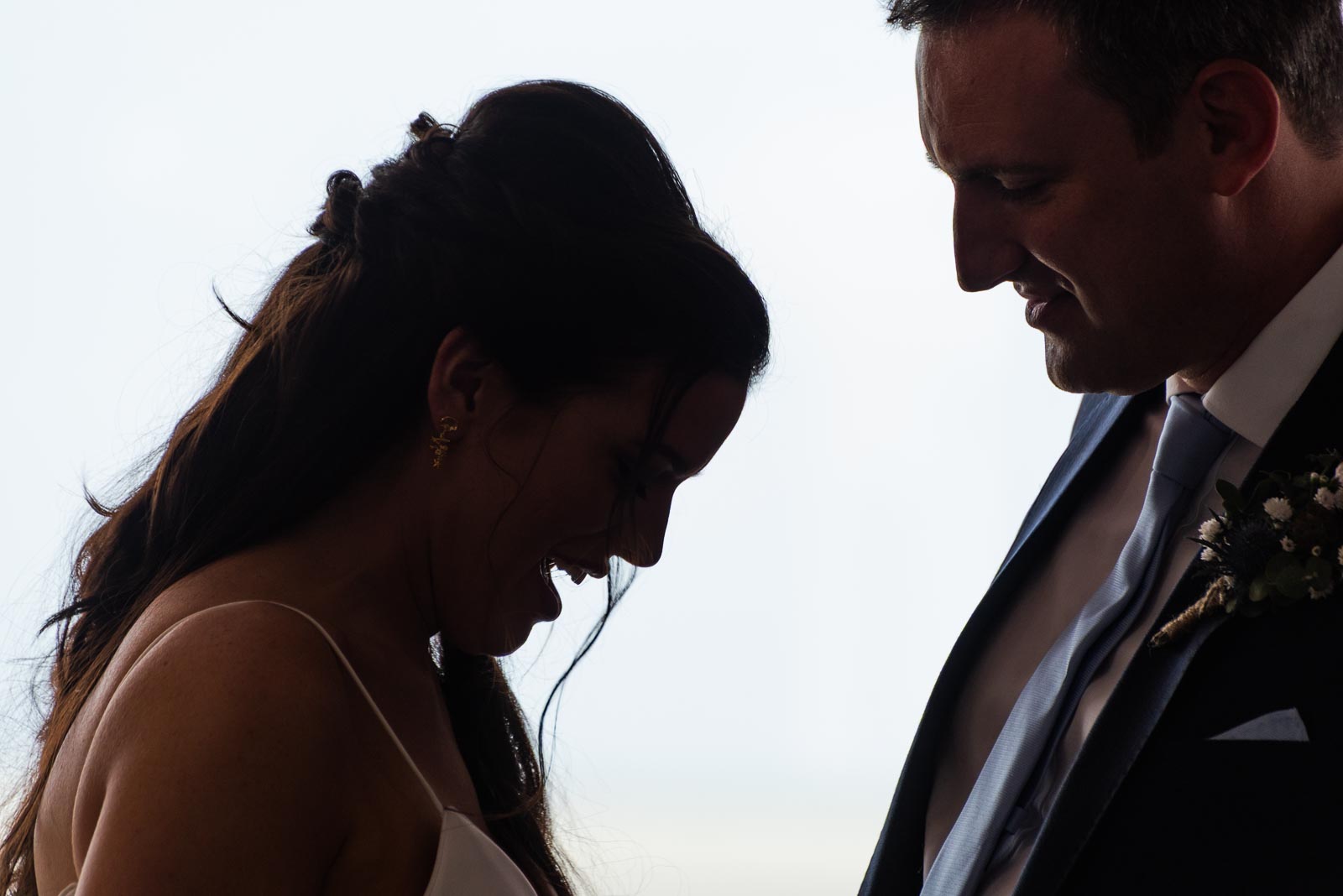 Ally and Jane face eachother during their wedding ceremony at the Grand Hotel, Eastbourne.