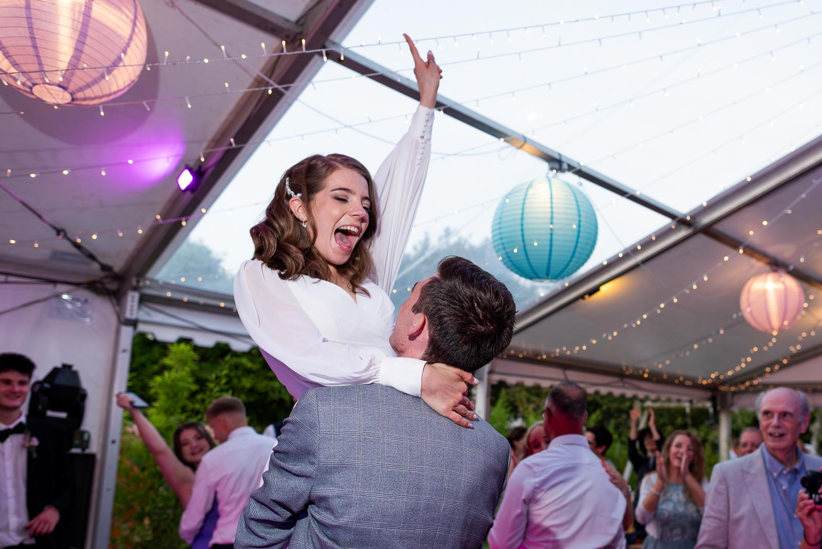 May and Mark enjoy their first dance at their Wedding Reception in the Anchor Inn in Ringmer