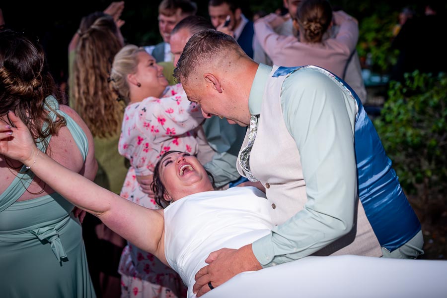 Tamsyn and Karl enjoy their first dance at the Jolly Sportsman near Lewes.